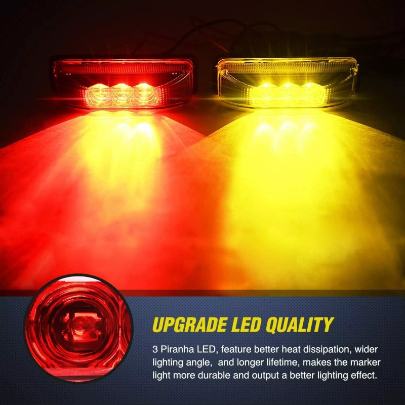 Nilight 4PCS 3.9" Led Trailer Light Amber & Red Truck