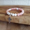Healing Crystals Faith Bracelet with Cross Charm Sun Stone Beads