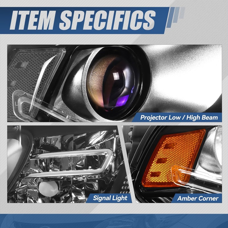 Auto Dynasty CH2503256 OE Style Passenger/Right Side Projector Headlight Lamp