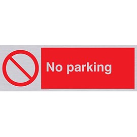 Viking Signs PV55-L31-SV"No Parking" Sign, Silver Vinyl, 100 mm H x 300 mm W