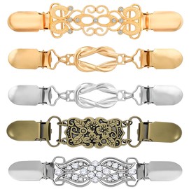 5 Pcs Set Shirt Dress Cinch Cardigan Clips,Sweater Clip,Women's Vintage Belt clothespin,Trouser Waist Cinch Clips,Decorative Brooch Clip for Sweaters,Dresses and Shirts