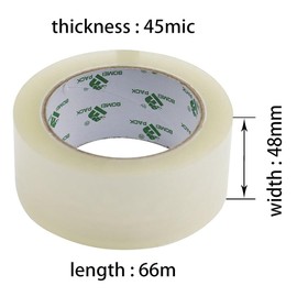 Better+ Pack of 6 Rolls with 1 Dispenser No Bubble Clear Secure and Sticky Packing Tape, Heavy Duty Packaging Tape for Moving, Parcels Sealing, Shipping,45mic x 50mm x 60m (6 Rolls with Dispenser)