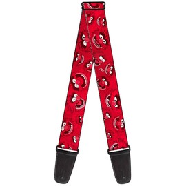 Buckle-Down Guitar Strap Animal Expressions Scattered Reds 2 Inches Wide