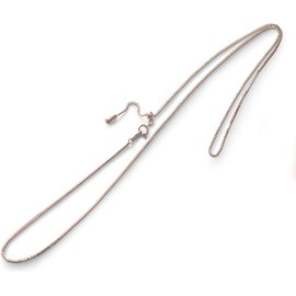 SIDE7 Necklace, Chain, Metal Allergy, Slider Chain with Fall Prevention, Surgical Stainless Steel, 316L, Women's, Men's, Azuki Chain, Venetian Chain, Stainless Steel