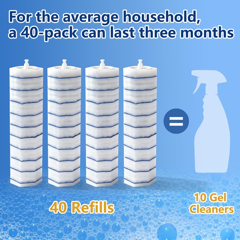 40 Toilet Wand Refills for Clorox Toilet Wand, Disposable Toilet