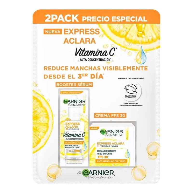 Garnier Kit Vitamina C: Sérum Concentrado + Crema Hidratante Iluminadora