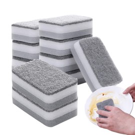 Heavy Duty Scrub Sponge,Sponges for Dishes, Sponges Kitchen, Cleaning Sponge, Cleans Fast Without Scratching,Dual-Sided Dish-washing & Cleaning Sponge for Kitchen(10 pcs)