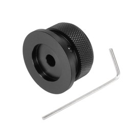 MECCANIXITY Aluminium Potentiometer Knobs 1/4" x 1 3/8", Universal Top Hat Knobs Volume Tone Control Knob with Set Screw for Guitar Bass, Black