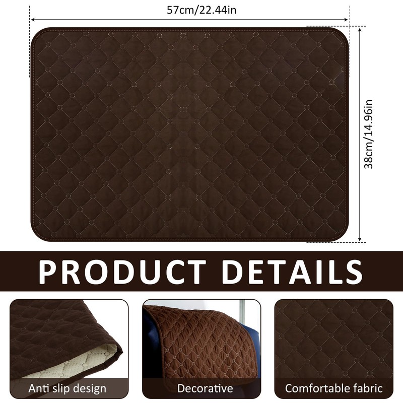 Foppla Sofa Headrest Cover 3 Pieces Soft Polyester Headrest Protector