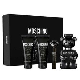 MOSCHINO TOY BOY 4 PC SET(3.4 OZ Eau de Parfum + 3.4 OZ SHOWER GEL + 3.4 OZ AFTER SHAVE BLAM + 10ml mini eau de parfum)