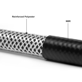 1/4" Fuel Line Hose, 5FT NBR Rubber Push Lock Fuel Hose SAE 30R09 300PSI High Pressure Submersible for Automotive Fuel Systems Engines