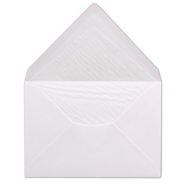 Glüxx-Agent 75 envelopes DIN C6 - White lined with white tissue paper - 11.4 x 16.2 cm - 100 g/m² wet-glue envelopes from your