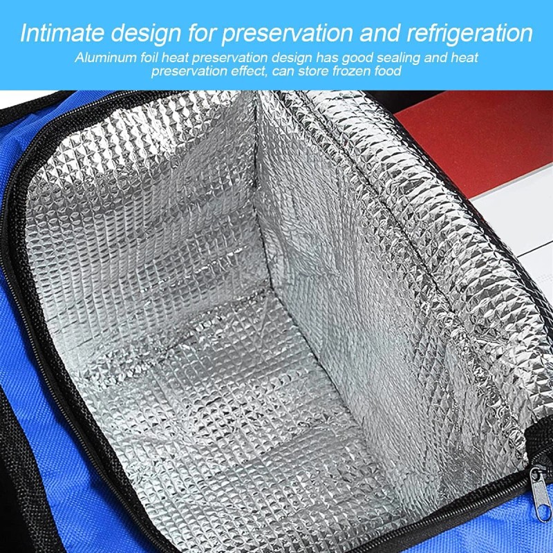 Blue,Rear Trunk Organizer Storage Box Bin Cooler Bag Collapsible Car