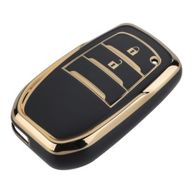 Kinotaka TPU 2 Button Smart Key Case for Toyota Yaris Cross Prius 60 Series Hilux GUN125 New Harrier Aqua Late Model Corolla GR Yaris Key Cover (Black), Black