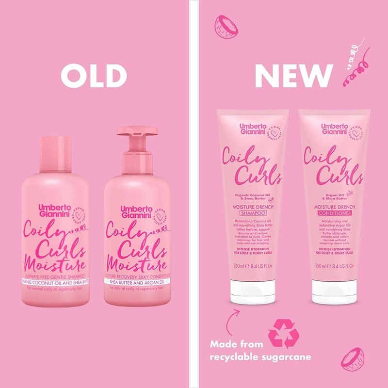 Umberto Giannini Coily Curls Shampoo, Vegan & Cruelty Free Moisturizing