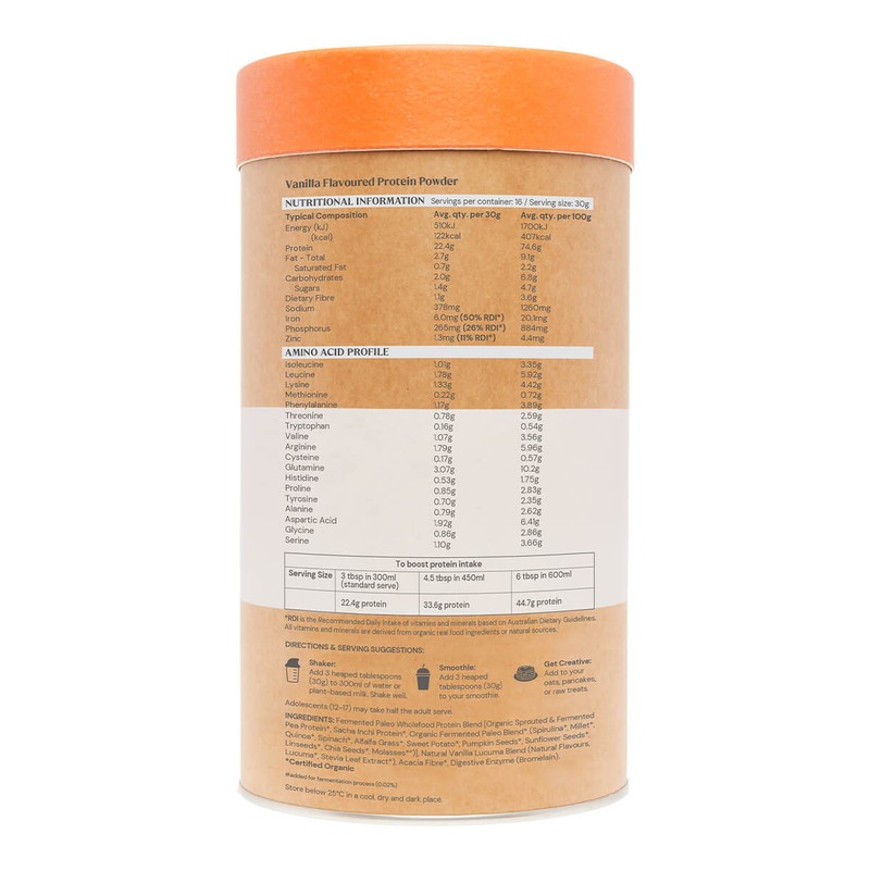 Amazonia Raw Paleo Protein Gentle Digest - Vanilla, 500g