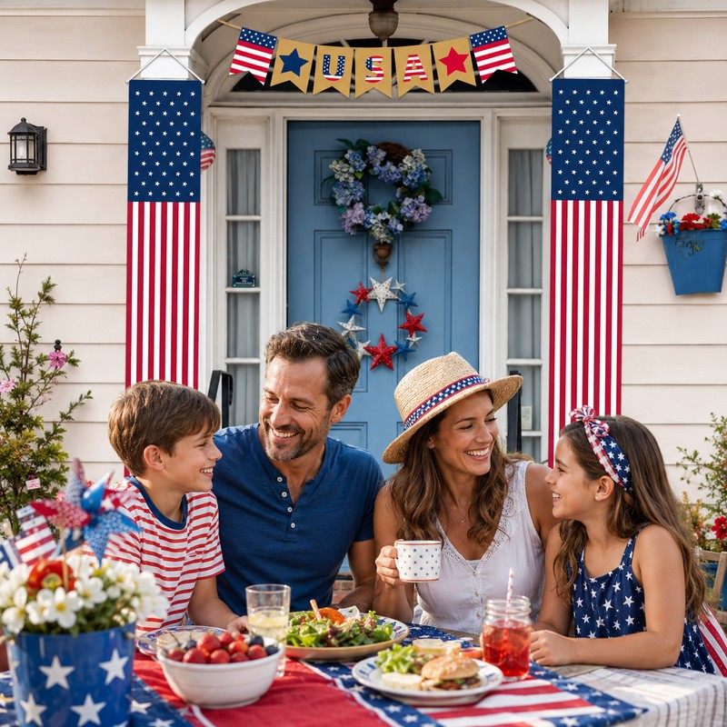 USA Stars & Stripes Door Banner for Patriotic Decor –