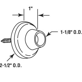 Prime-Line J 4540 Wall Stop – Protects Walls from Door Knob Damage – 2-5/16” ...
