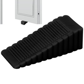 Doorstops for Inside Door - Door Wedge Stopper | Black Sturdy Door Stops for Floor, Non-Slip Stackable Doorstop for Home Office Commercial Use