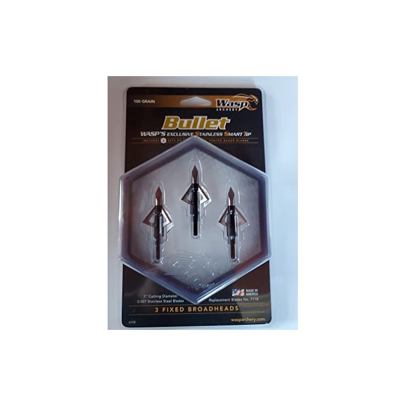 Wasp Bullet 100 Grain Three (3) blade Broadhead