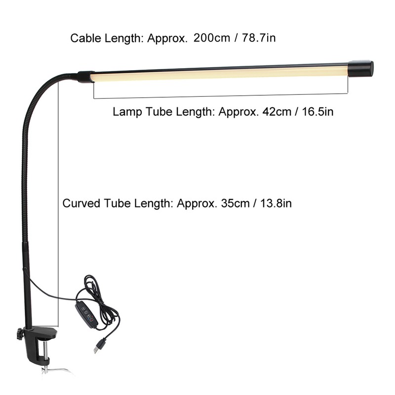 Long Arm Flexible LED ClipOn Beauty Tattoo Lamp Dimmable Nail