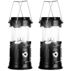 PQETBV Camping Light, Pack of 2 Foldable Camping Pendant Lamp, Retro Camping Lantern, IP54 Waterproof Camping Lamp, for Power Outages, Hiking, Emergency, Outages, Outdoor