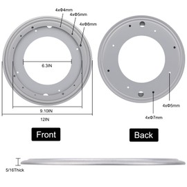 Lswteiz 12Inch Round Lazy Susan Turntable Bearing Plate, Rotating Swivel Base with 1000lbs Load Capacity, Turntable Base for Serving Tray, Kitchen