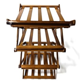 Ayedvan Bamboo Foldable Shoes Organizer Shoe Rack Free Standing Shelf for Entryway,Free Standing Shoe Racks Shelf Shoe Organizer for Living Room,Hallway, Installation-Free (4 Layers)