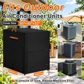 Air Conditioner Cover for Outside Units,30"Wx30"Dx32"H,600D Waterproof