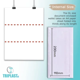 Triplast 200 x DL Plain Document Enclosed Wallet (230 x 110 mm) | Peel & Seal Clear Plastic Envelopes/Sleeves/Pockets/Wallets | Attach Invoices, Packing Lists & Delivery Notes to Parcels