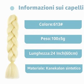 613 Blonde Extension Per Treccine Africane 24" Treccia Capelli Extension Ombre Jumbo Treccia Extension Capelli Fibra Sintetica Treccia Di Scatola Crochet Twist Intrecciare