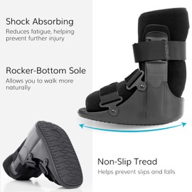 BraceAbility Short Walking Boot - Orthopedic Medical Walker Cast for Broken Toe Injuries, Sprained Ankles, Metatarsal Stress, Post-Op Support Left or Right Foot Fracture Shoe Fits Men and Women (S)