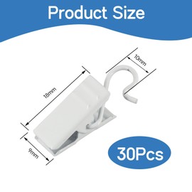 30 Pieces Curtain Clips,Curtain Clips with Hooks,curtain clips with hooks,Hanging clips,Suitable for Hanging Curtains,Fabrics or Other Decorative Materials(White)