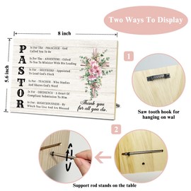 Pastor Appreciation Gifts: Wooden Desk Decor Sign for Pastors - Thank You Gifts for Preachers - Christian Wall Art - 16" x 12"