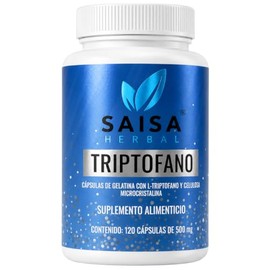 Triptófano 120 Cápsulas Saisa Herbal Sueño Ánimo Estrés Suplemento Natural