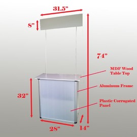 Premium Promotion Counter Table Kiosk Aluminum Frame Display Supermarket Demo Trade Show Exhibition Displayo Pop up Booth