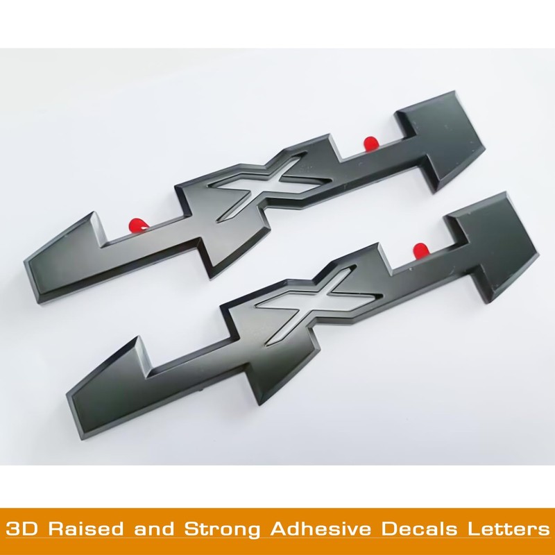 2PC 3D Raised Letters 4X4 Overlay Blackout Emblem with Adhesive