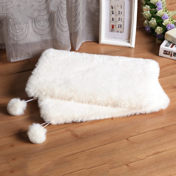 SHENGOCASE 2-Pack 14" x15.7 Faux Rabbit Fur Cat Dog Bed