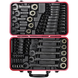 STARWORK TRUE MECHANIC™ 30-Piece, 120T SAE&Metric Ratcheting Wrench Set, Gift Series with Black case, Professional