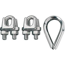 Wire Rope Clip and Thimble Kit, 1/4 in