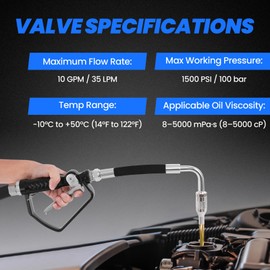 GRYVOZE Pneumatic Oil Gun Dispenser, Oil Control Valve Nozzle 1/2-Inch NPT Inlet, Heavy Duty Air Operated Control Valve Dispenser for Motor, Gear, Lubricants, Synthetic Hydraulic Fluid and Antifreeze