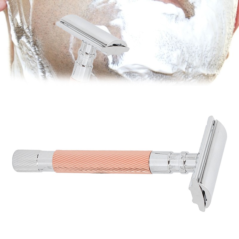 Double Edge Safety Razor Long Handle Zinc Alloy Manual Safety