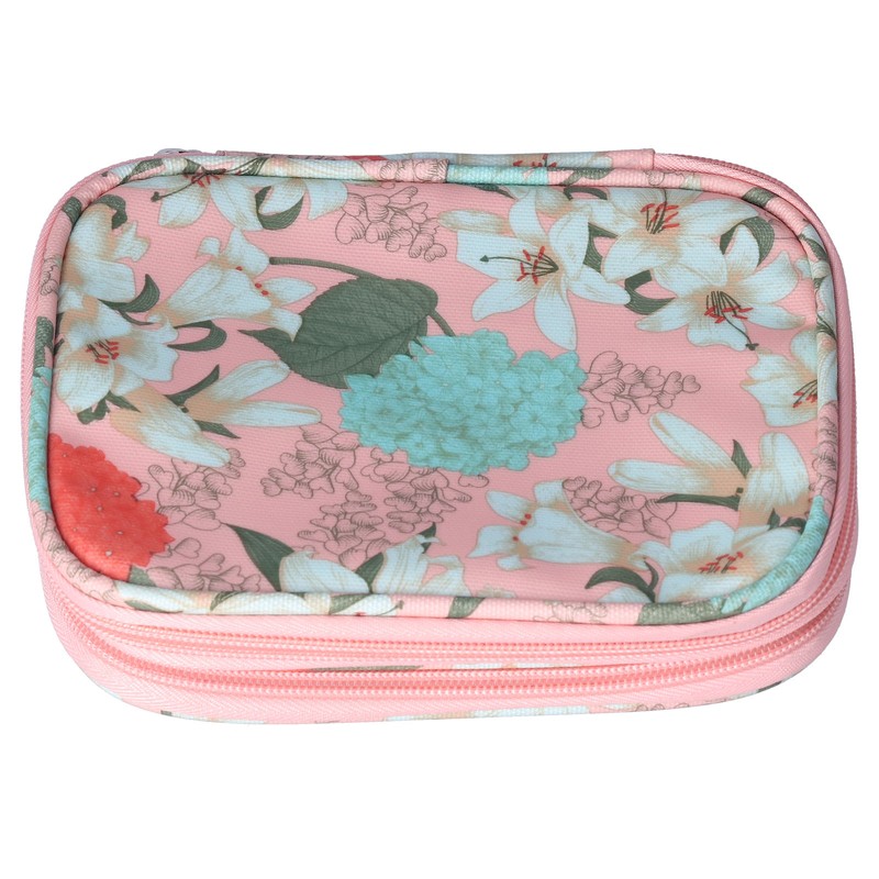 Storage Bag Waterproof Oxford Cloth Pink Lily Portable Household Daily