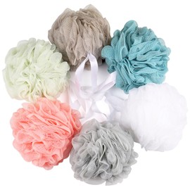 6 Stück 75 g/Stück große Luffas Duschschwamm, Netz-Pouf, Badeschwämme, Peeling, Körperschrubber, Duschgummis, (B Farbe)