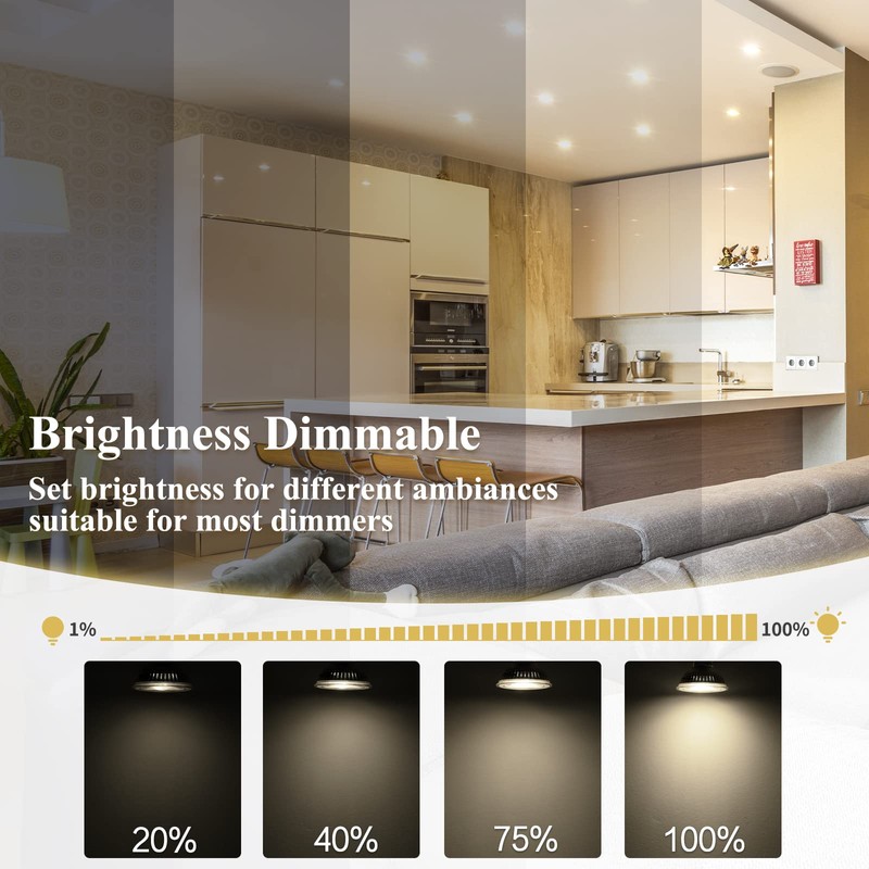 DiCUNO MR16 LED Bulb Dimmable, 60W Equivalent, 4000K Natural White,