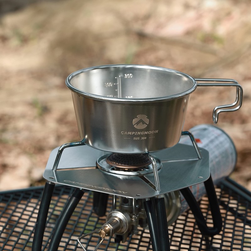 CAMPINGMOON 2pcs Set Stainless Steel Deep Type Camping Sierra Cup