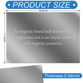 Ireer Magnetic Board Steel Magnet Bulletin Boards for Walls to Display Magnetic Notes Photos for Home Office Classroom, Pre Drilled with Screws and Dry Wet Erase Feature (Steel Color,17 x 11 Inch)