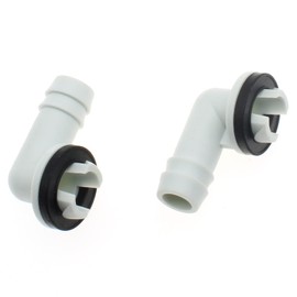 HAJXZH 2 Pcs AC Drain Hose Connector Elbow Fitting 3/5 inch (15mm) Air Conditioning Split Condensate Draining Adapter Part with Rubber Ring