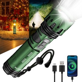 SKYFIRE LED Rechargeable Flashlights High Lumens: 11 Modes Zoomable Super Bright Flashlight for Tactical Flash Light Emergency Camping Essentials Searching Survivalists Christmas Gifts