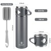 Vacuum Insulated Flask 700ml/23.6oz Stainless Steel Thermo Bottle with Cup